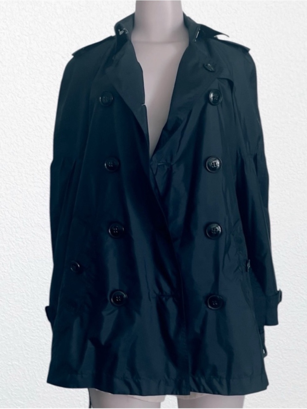 Burberry Classic Double Breasted Trench Raincoat Iconic Navy Polyamide SZ 4 - Picture 4 of 14
